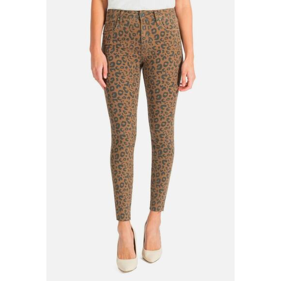 Kut from the Kloth Donna High Rise Ankle Skinny Jeans Leopard Print 10 - Picture 1 of 12